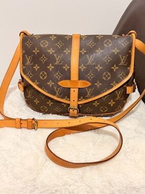 Louis Vuitton Monogram Canvas Crossbody with Tan Trim
